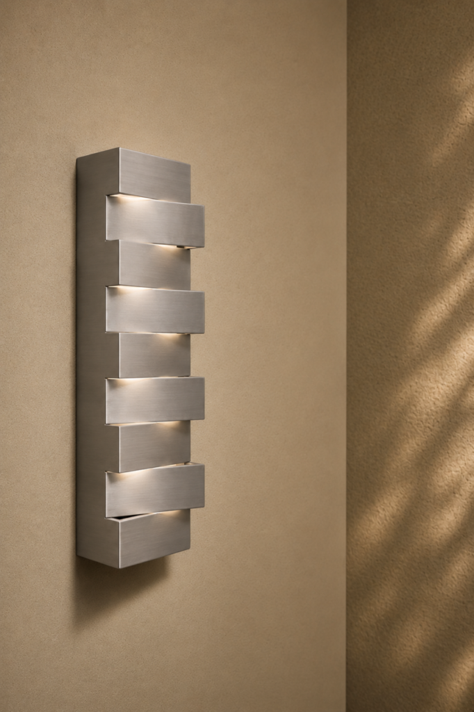 Aurélien Jeauneau, APPLIQUE MURALE, 2026, acier plié brossé , 56 X 17 X 10 CM, © Aurélien Jeauneau