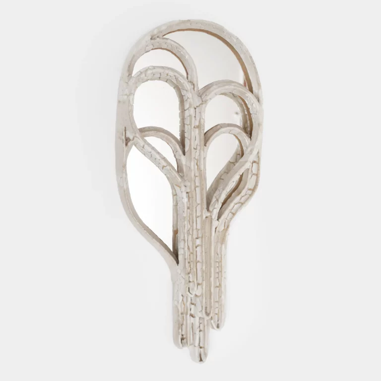 Miroir STIRIA, 2026, Grès émaillé, blanc, 20 x 45 cm © Étienne Dubernet
