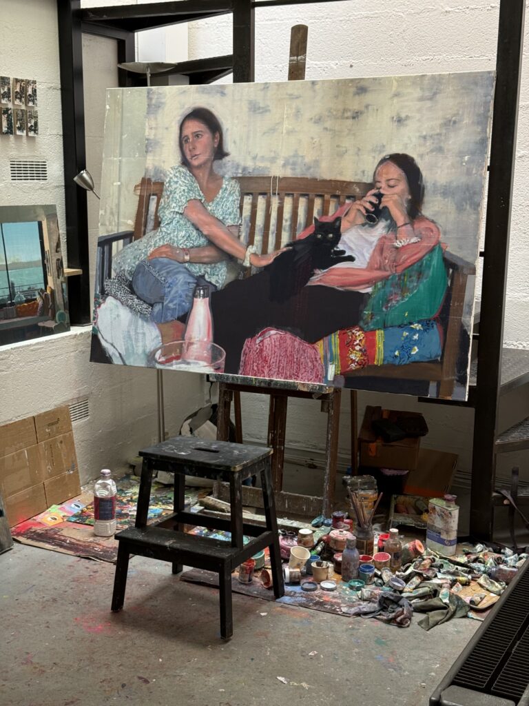 Vue de Anne Seldel, Sans Titre, 2025, Huile sur toile, 14 cm x 162 cm, © Anne Sedel